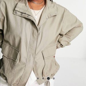 ASOS DESIGN CURVE Linen Oversized Jacket.